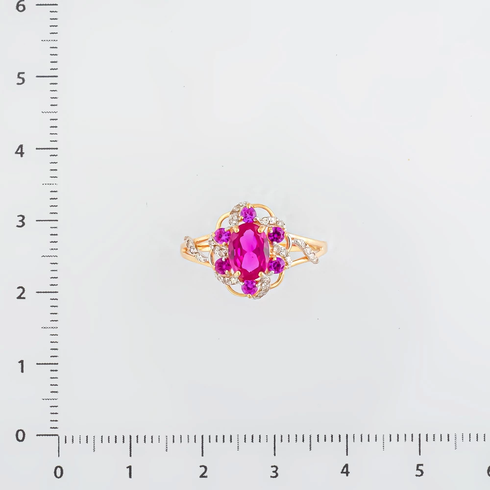 Кольцо с ситаллом из красного золота 585 пробы