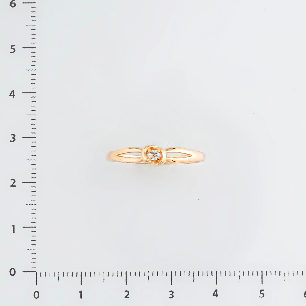 Кольцо с бриллиантом из красного золота 585 пробы