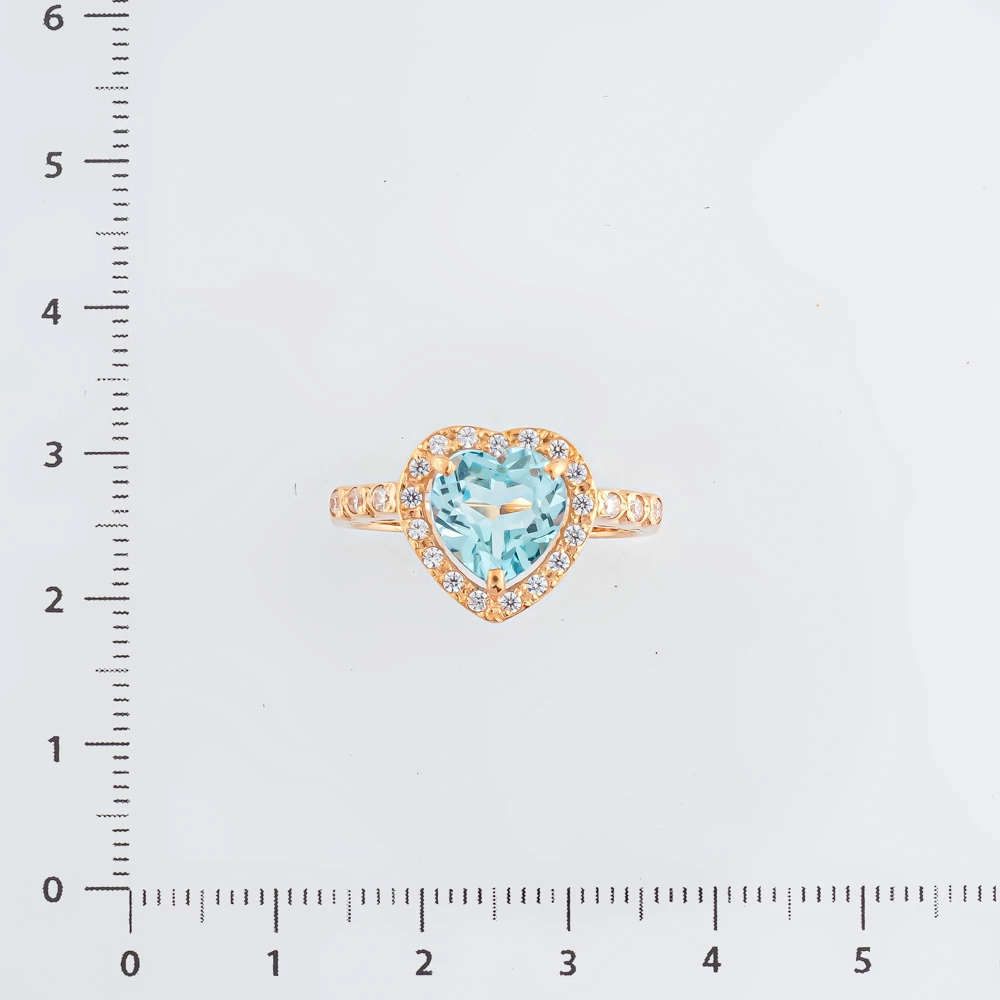 Кольцо с топазом из красного золота 585 пробы