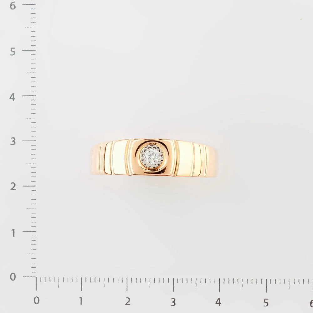 Кольцо с бриллиантом из красного золота 585 пробы