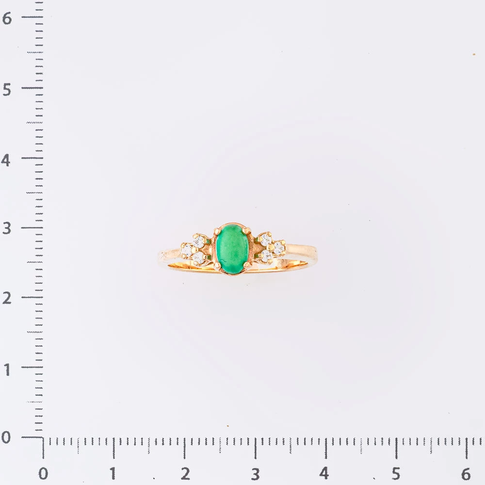 Кольцо с бирюзой синтетической из красного золота 585 пробы