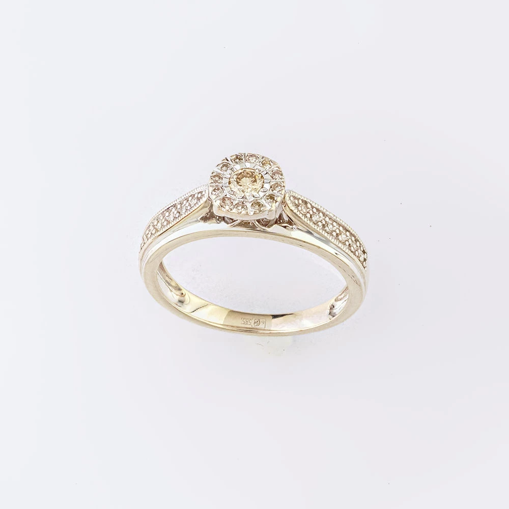 Кольцо с бриллиантом из белого золота 585 пробы