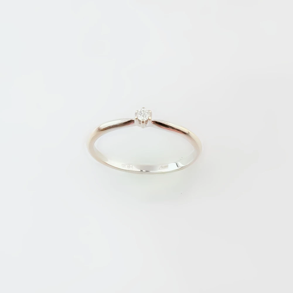 Кольцо с бриллиантом из белого золота 585 пробы