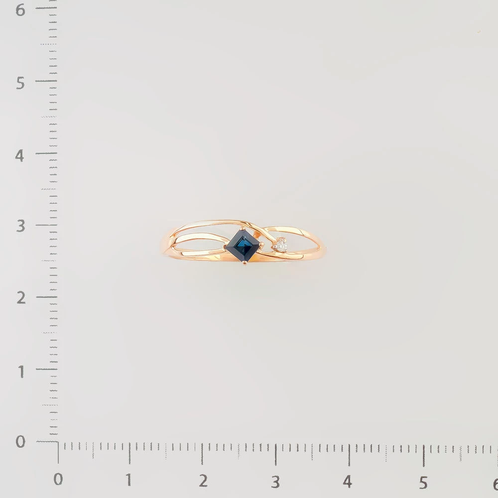 Кольцо с сапфиром из красного золота 585 пробы