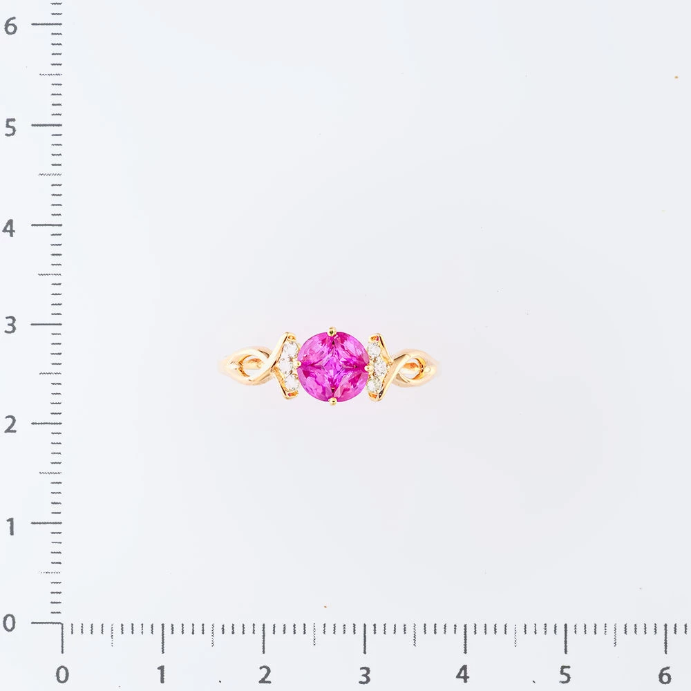 Кольцо с рубином из красного золота 585 пробы