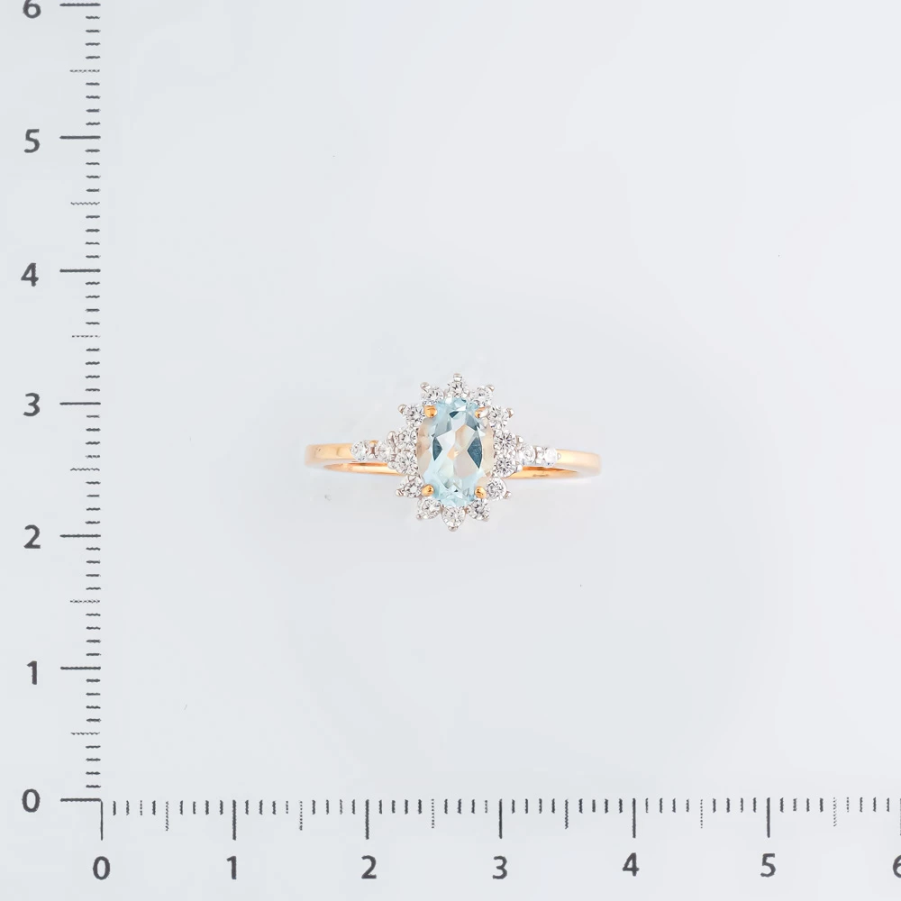 Кольцо с топазом из красного золота 585 пробы