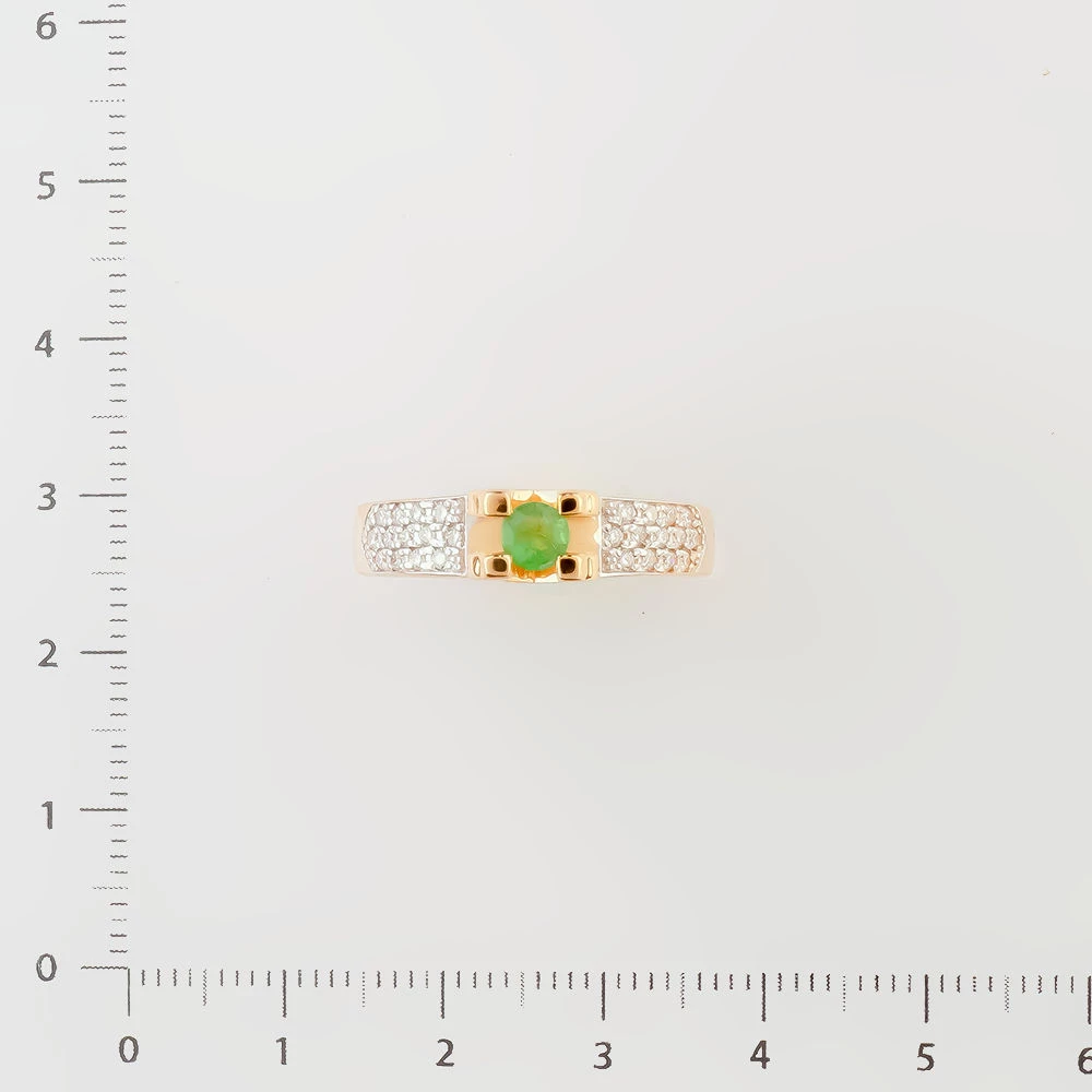 Кольцо с изумрудом из красного золота 585 пробы