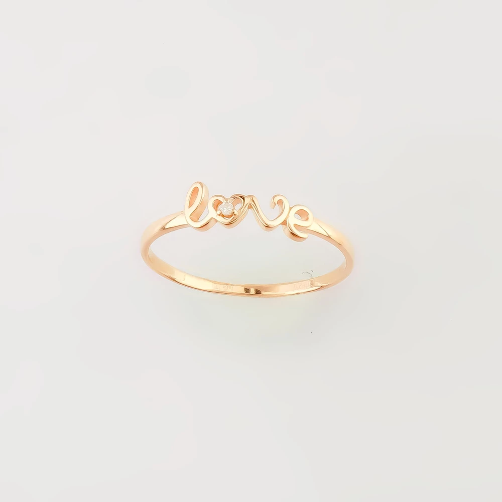 Кольцо с бриллиантом из красного золота 585 пробы