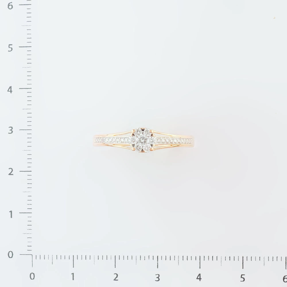 Кольцо с бриллиантом из красного золота 585 пробы