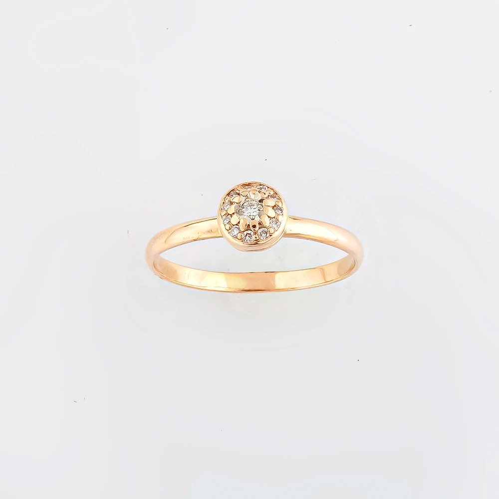 Кольцо с бриллиантом из красного золота 585 пробы