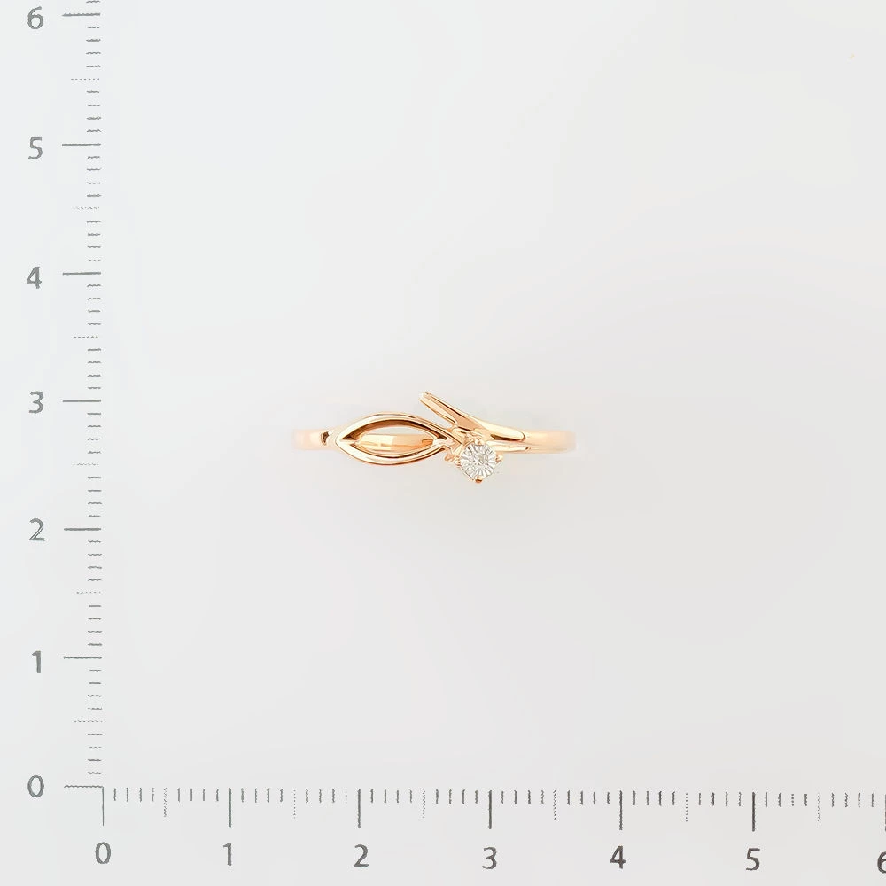 Кольцо с бриллиантом из красного золота 585 пробы