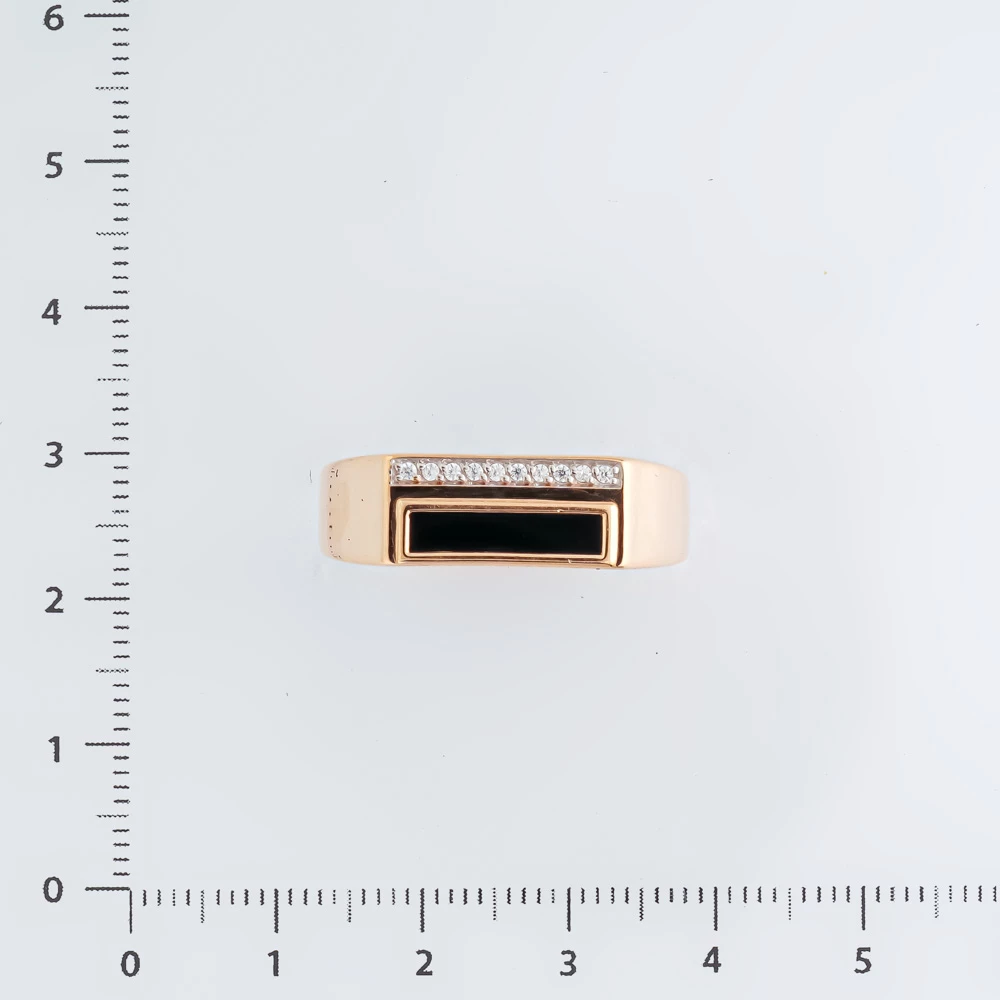 Кольцо с ониксом из красного золота 585 пробы