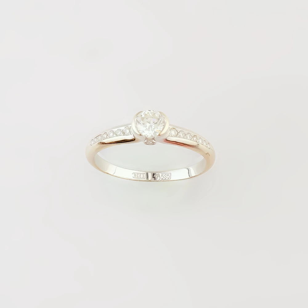 Кольцо с бриллиантом из белого золота 585 пробы