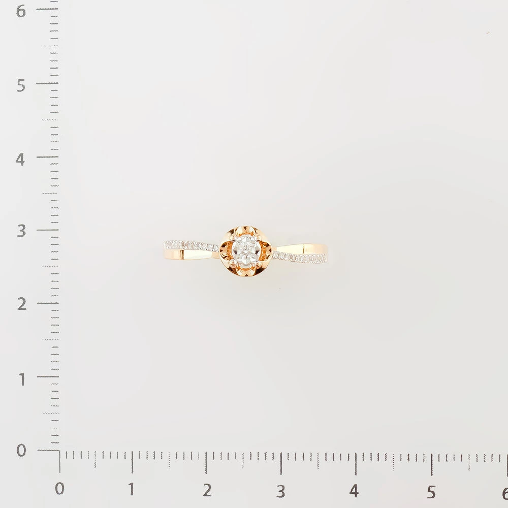 Кольцо с бриллиантом из красного золота 585 пробы