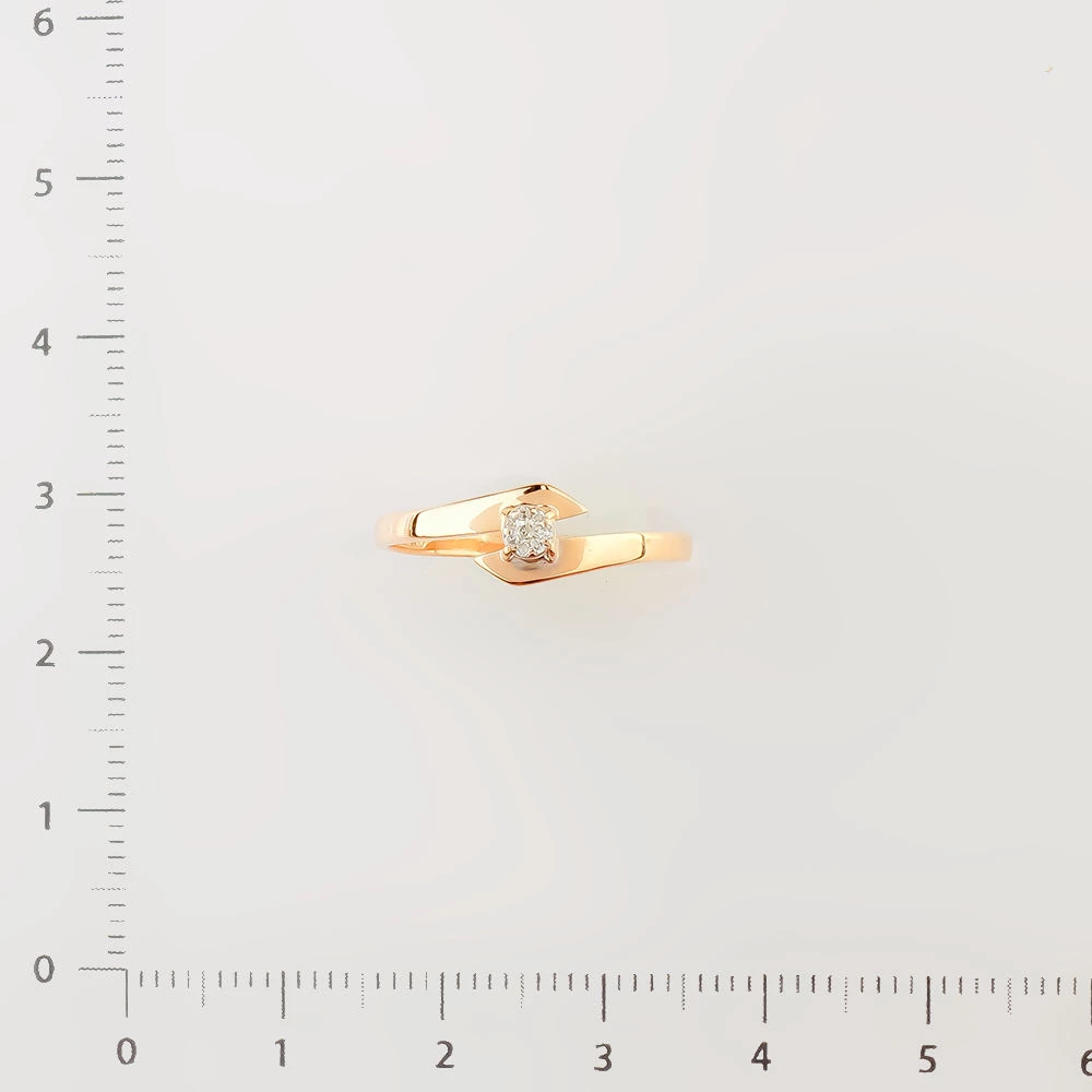 Кольцо с бриллиантом из красного золота 585 пробы