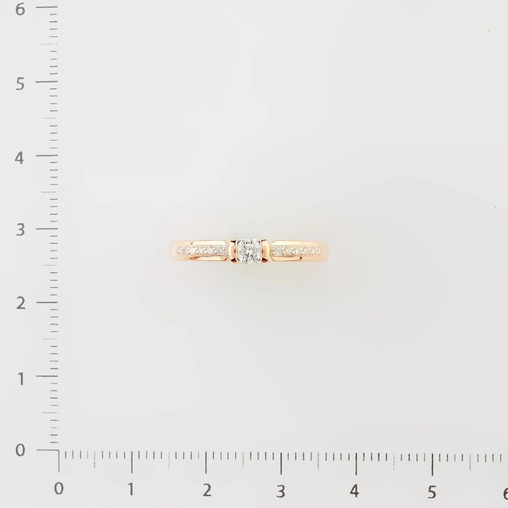 Кольцо с бриллиантом из красного золота 585 пробы