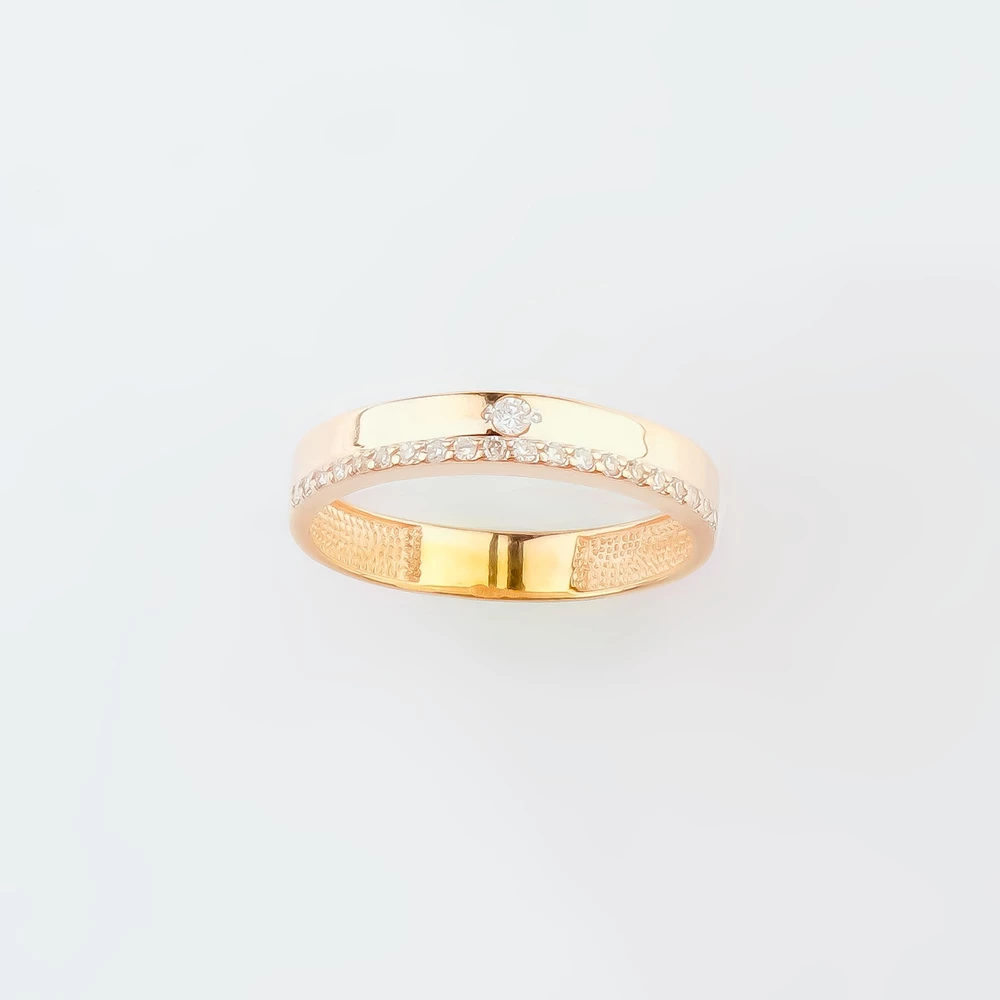 Кольцо с бриллиантом из красного золота 585 пробы