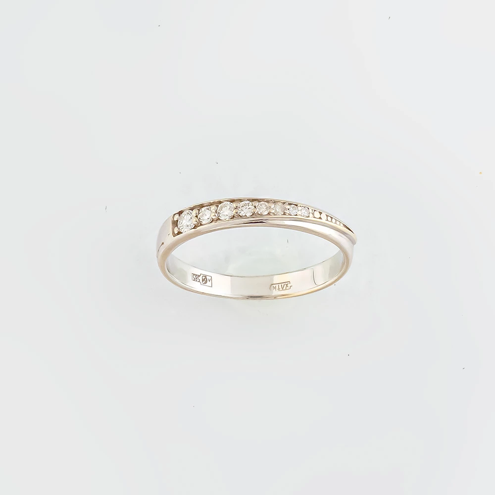 Кольцо с бриллиантом из белого золота 585 пробы