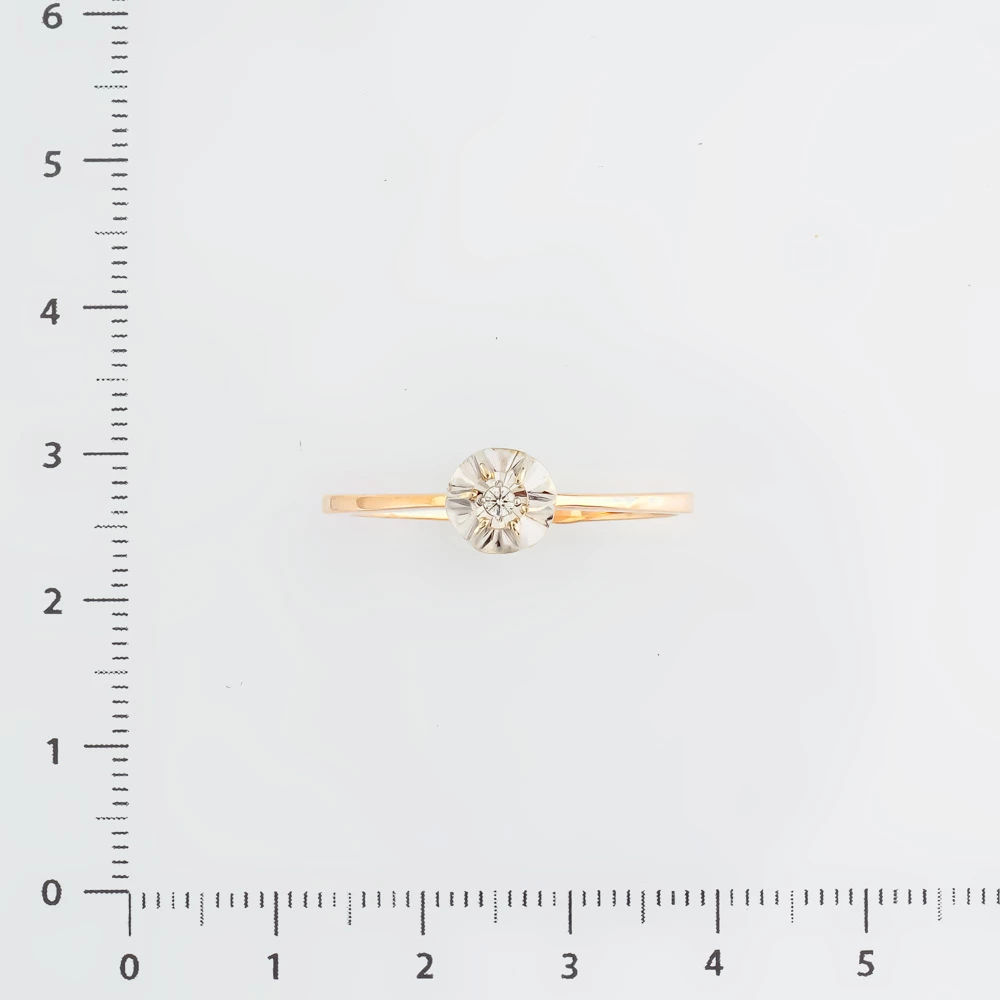 Кольцо с бриллиантом из красного золота 585 пробы