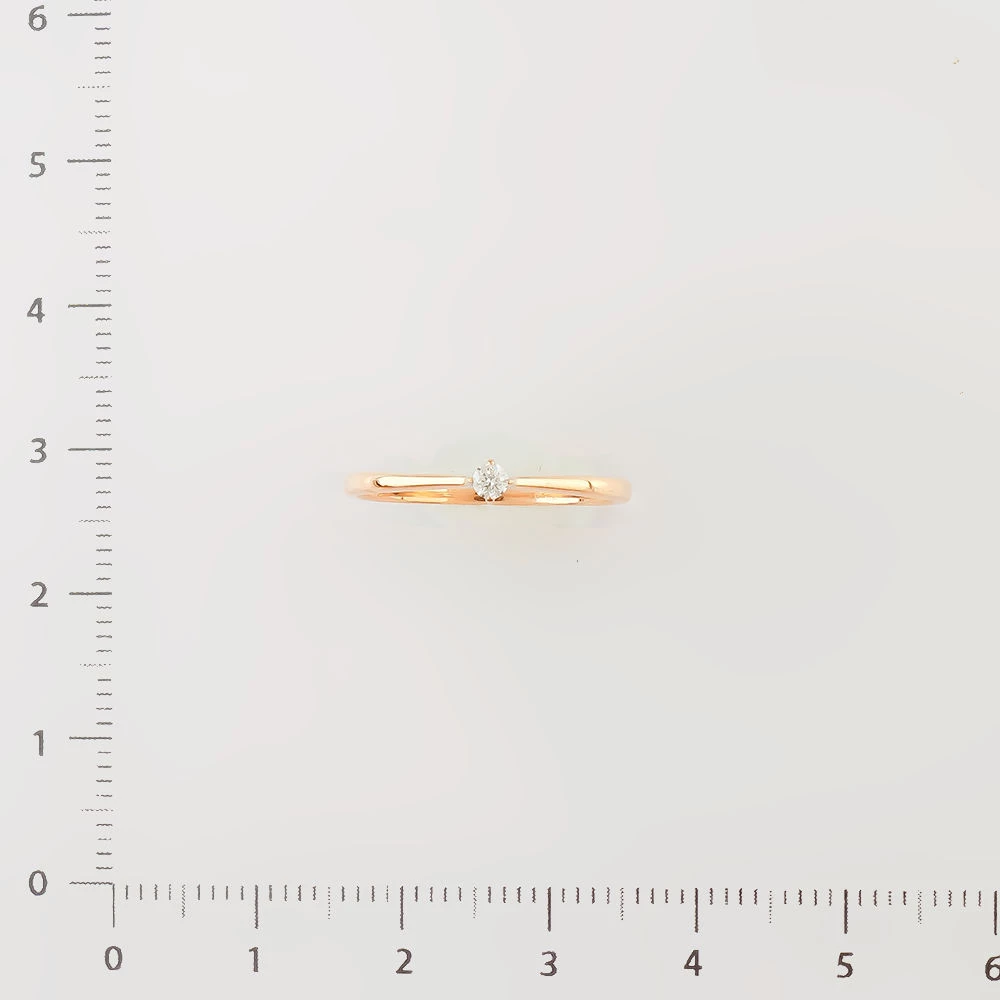 Кольцо с бриллиантом из красного золота 585 пробы