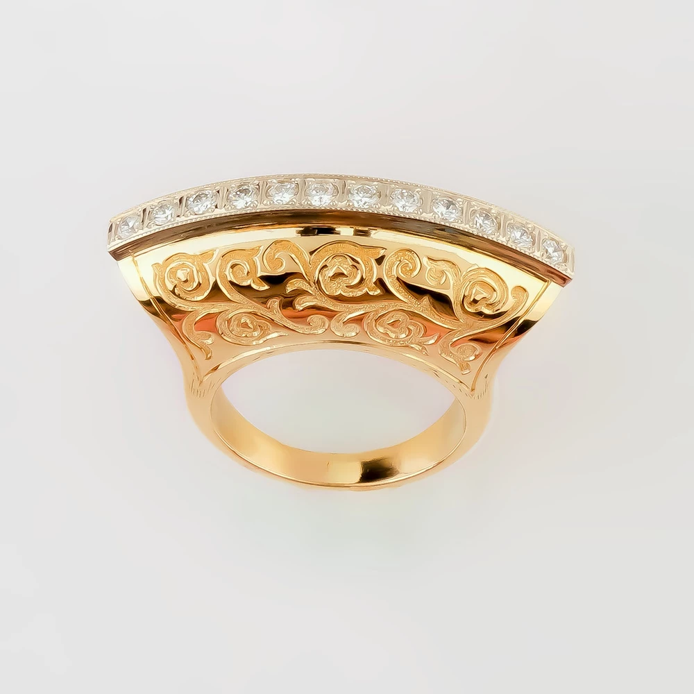 Кольцо с бриллиантом из желтого золота 585 пробы