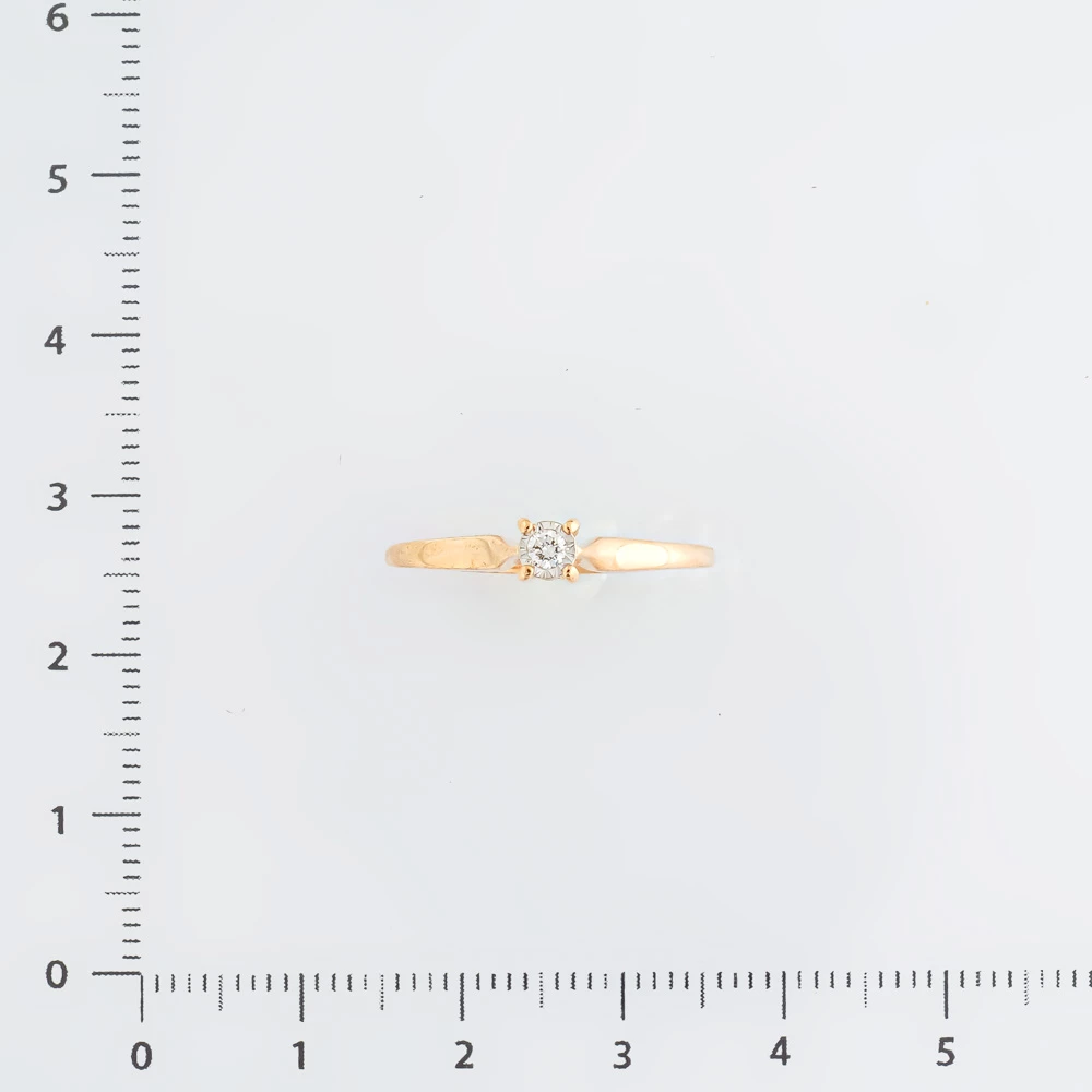 Кольцо с бриллиантом из красного золота 585 пробы