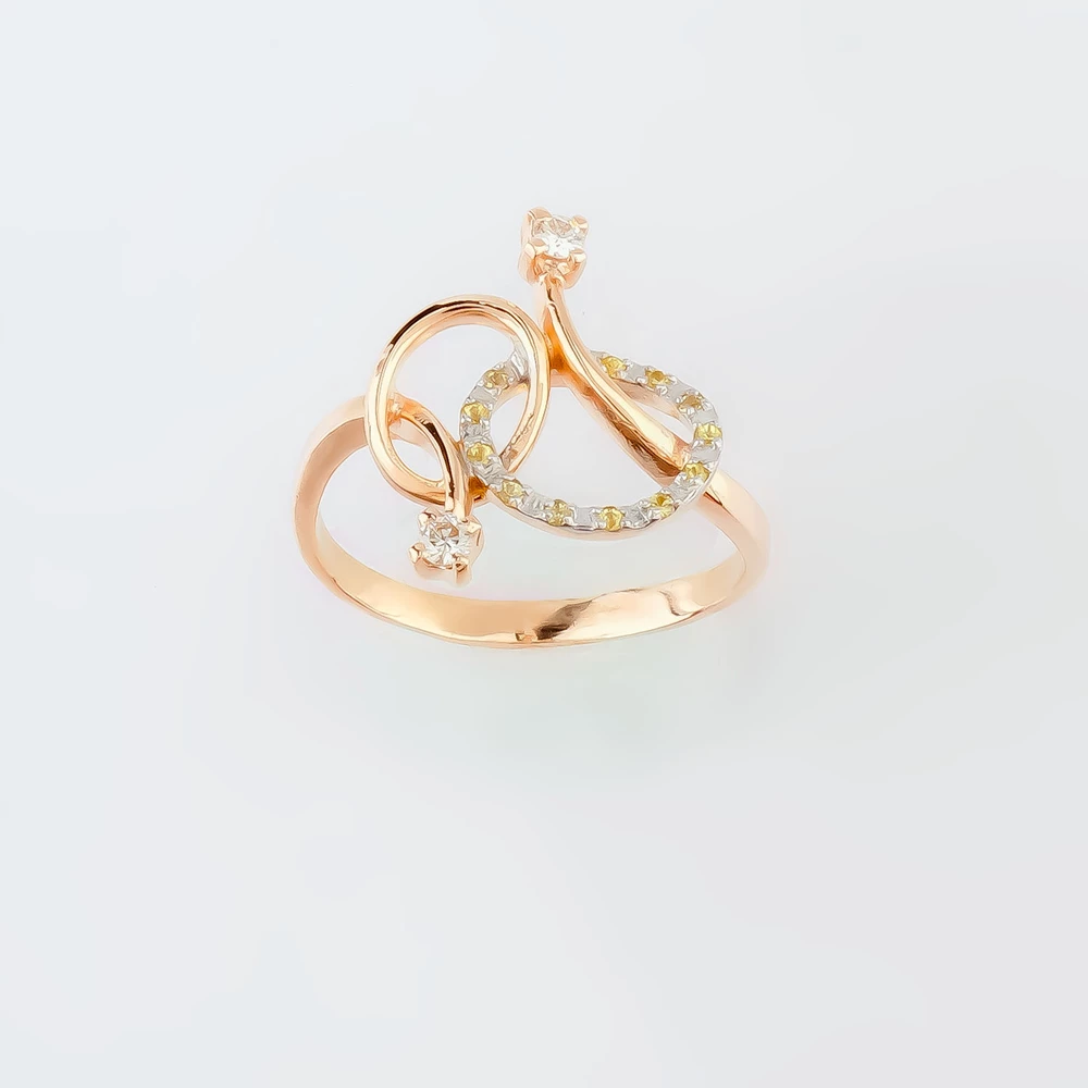 Кольцо с ситаллом из красного золота 585 пробы