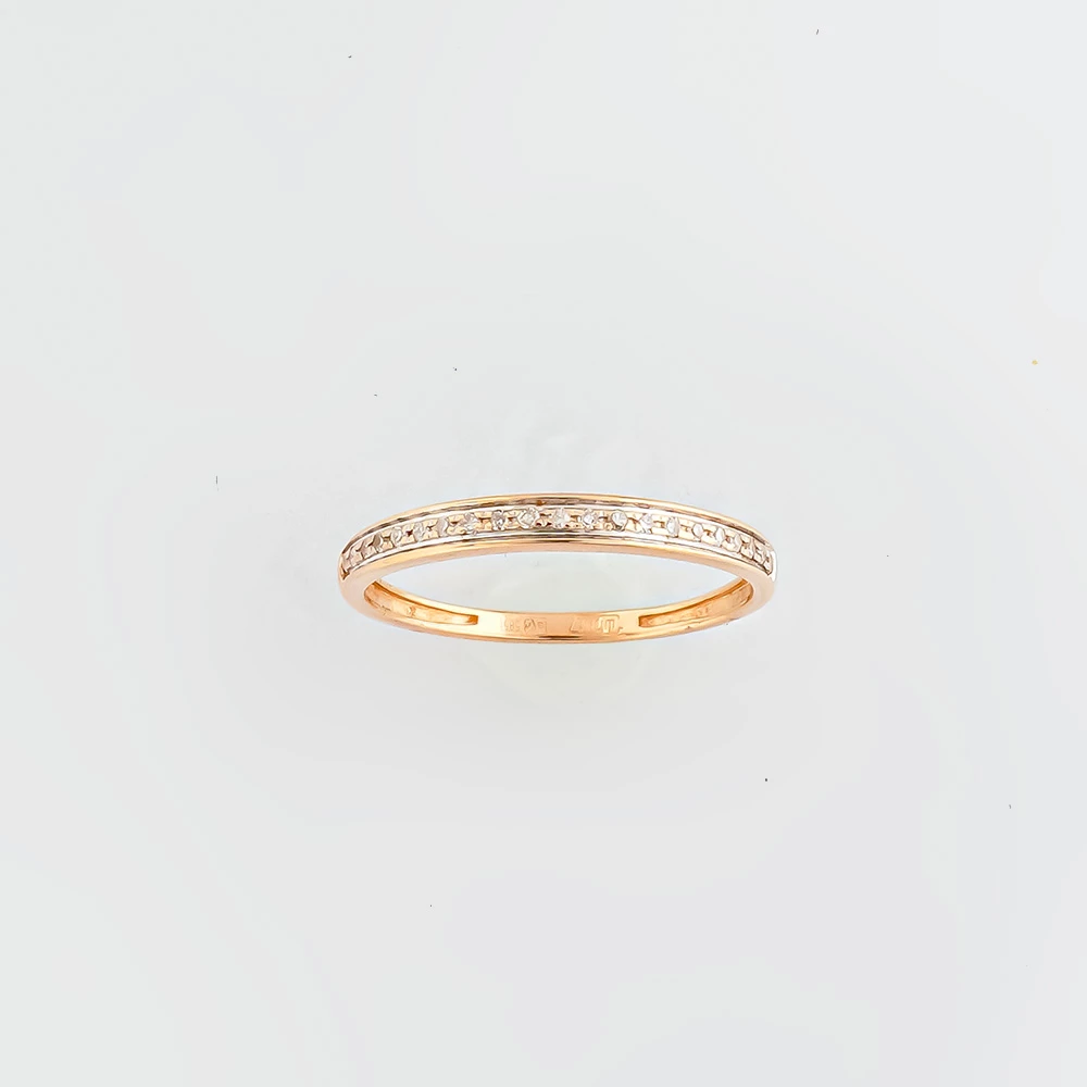 Кольцо с бриллиантом из красного золота 585 пробы