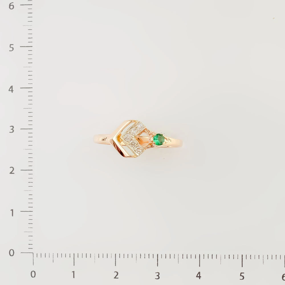 Кольцо с изумрудом из красного золота 585 пробы