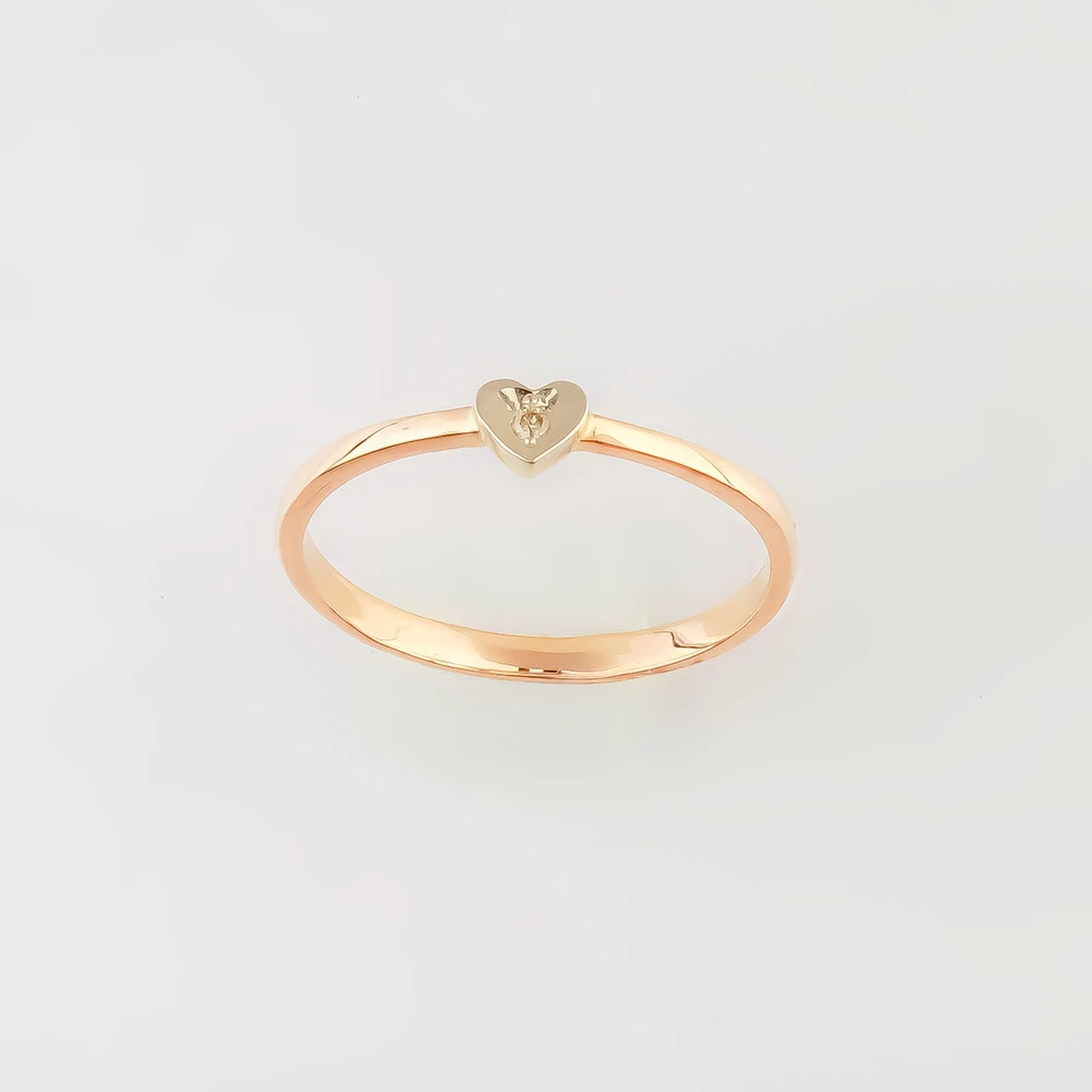 Кольцо с бриллиантом из красного золота 585 пробы