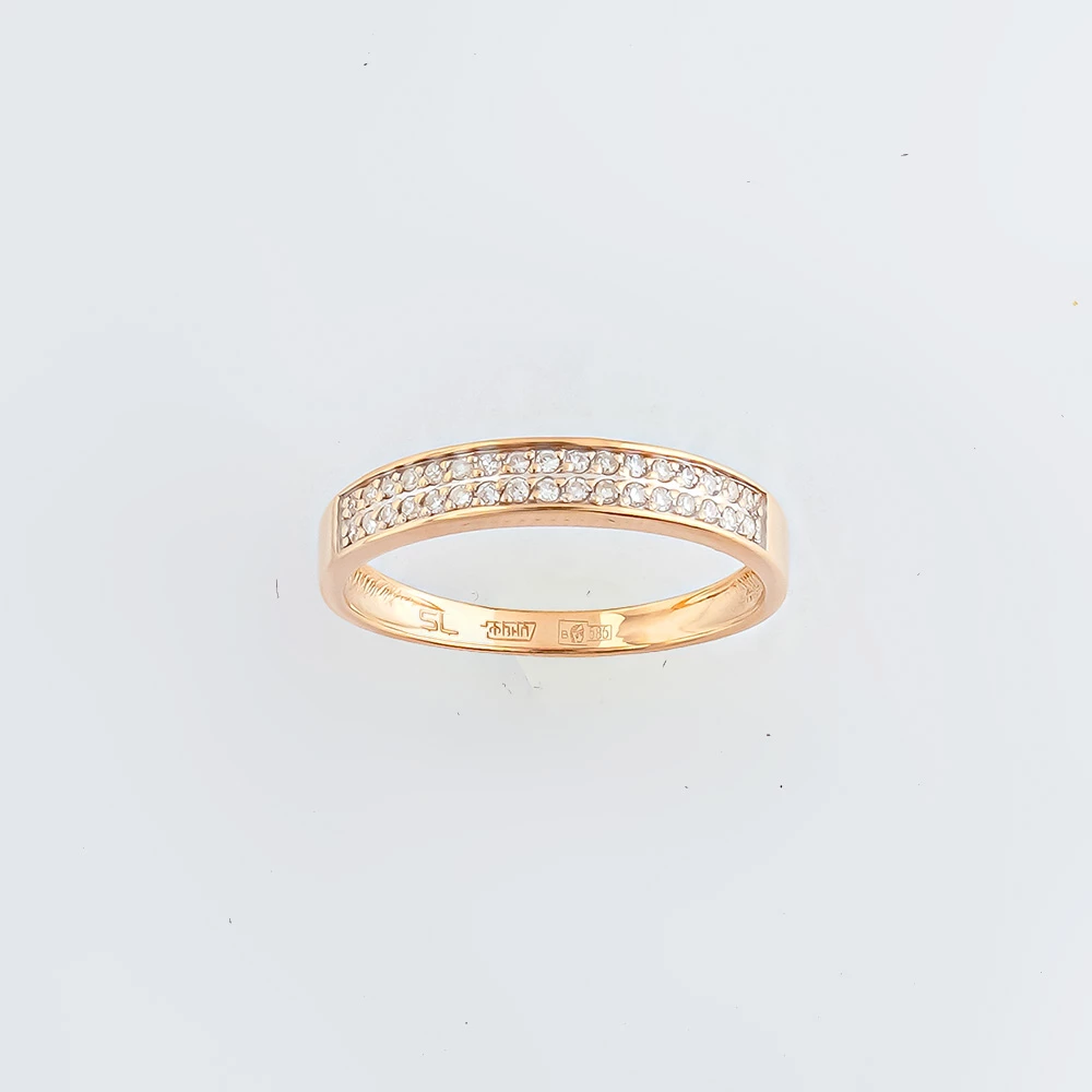 Кольцо с бриллиантом из красного золота 585 пробы