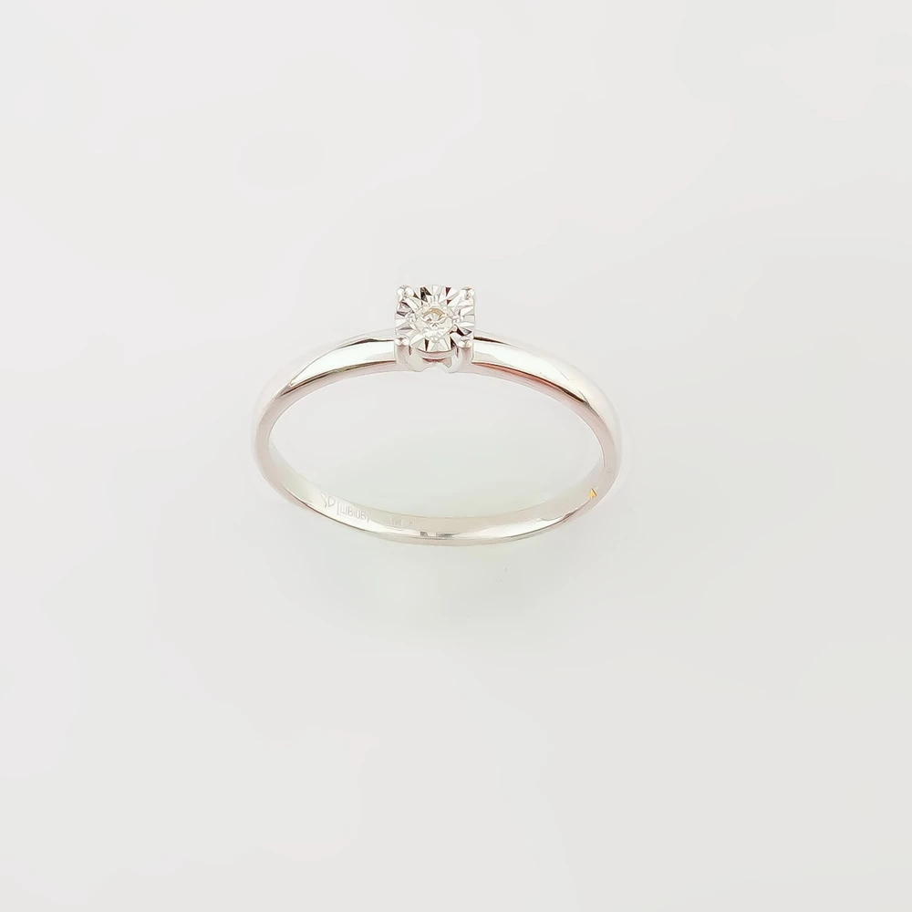 Кольцо с бриллиантом из белого золота 585 пробы