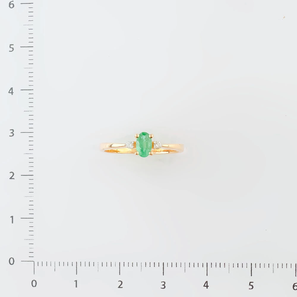 Кольцо с изумрудом из красного золота 585 пробы