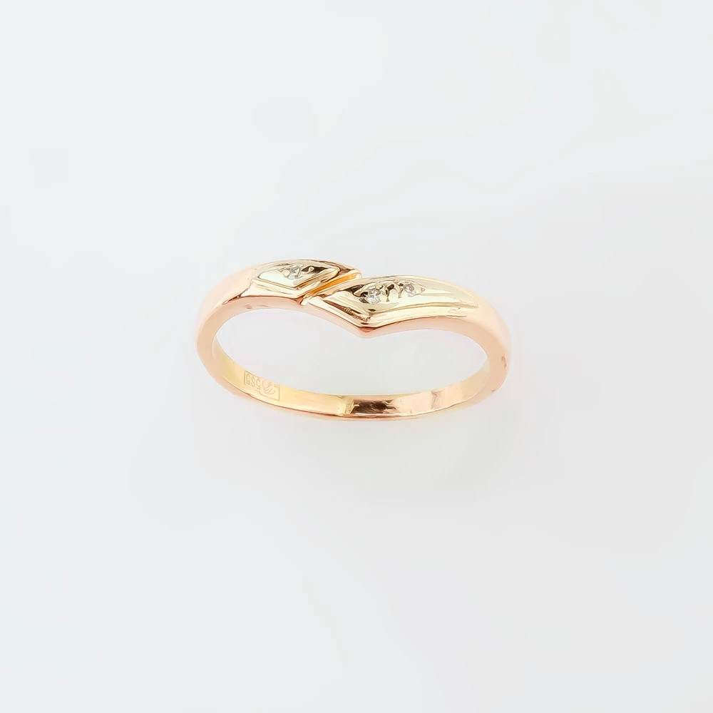 Кольцо с бриллиантом из красного золота 585 пробы