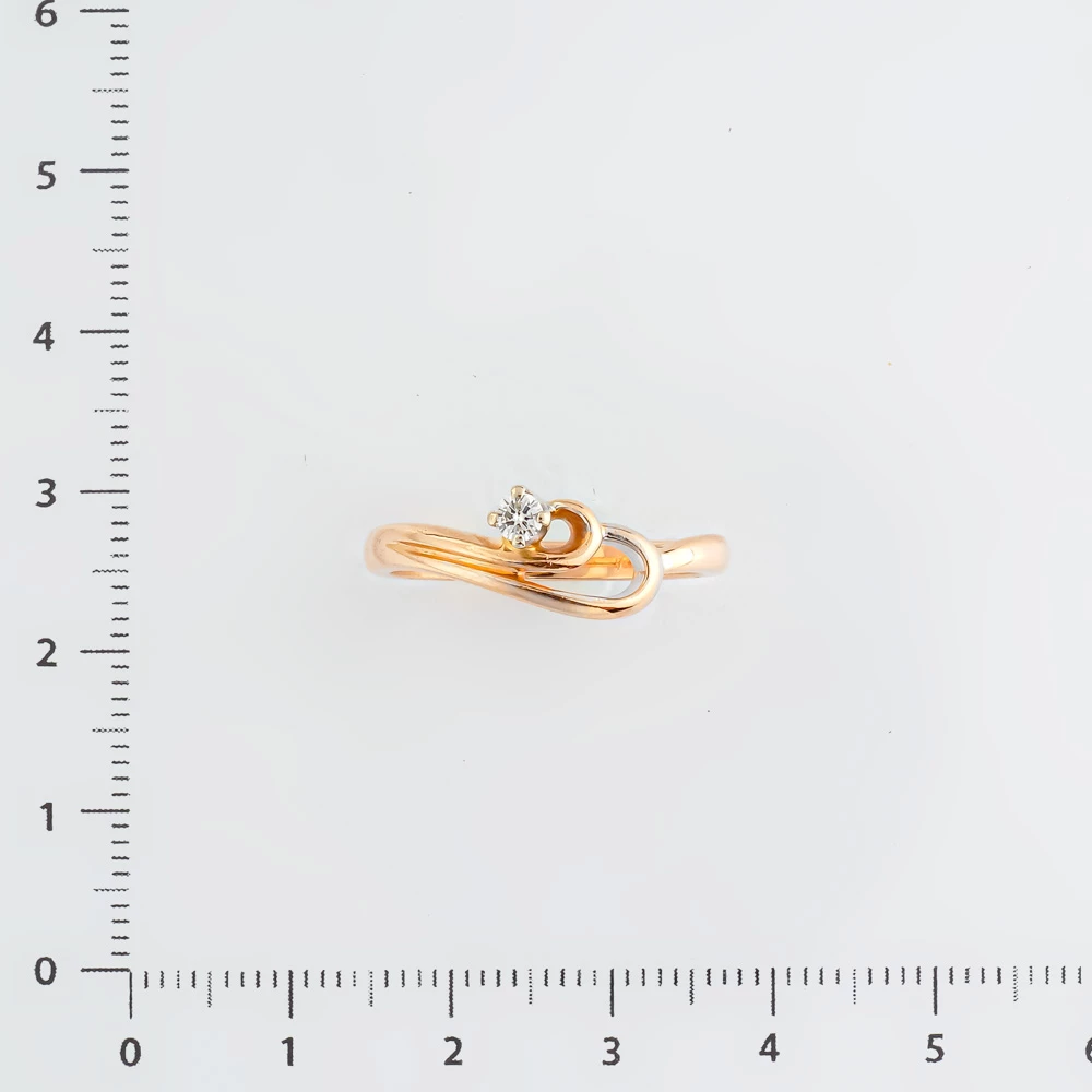 Кольцо с бриллиантом из красного золота 585 пробы