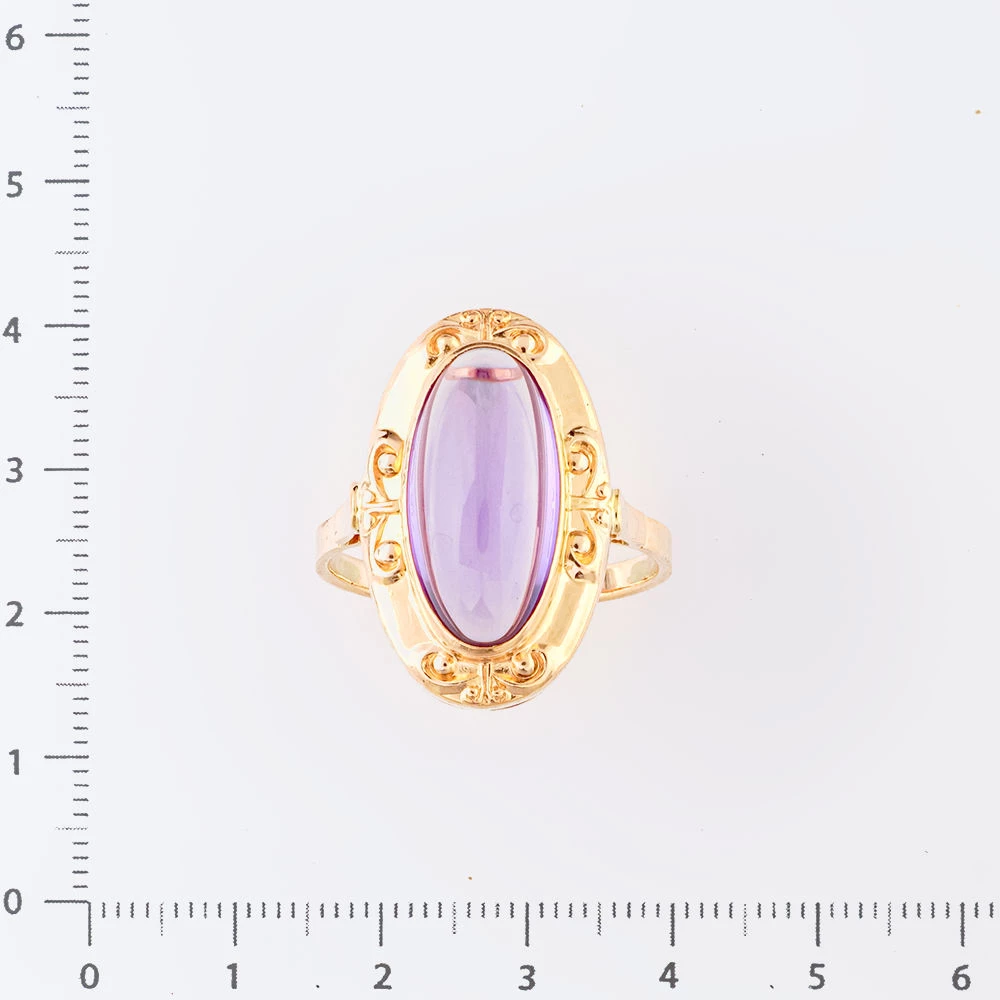 Кольцо с фианитом из красного золота 583 пробы Кольцо с фианитом из красного золота 583 пробы