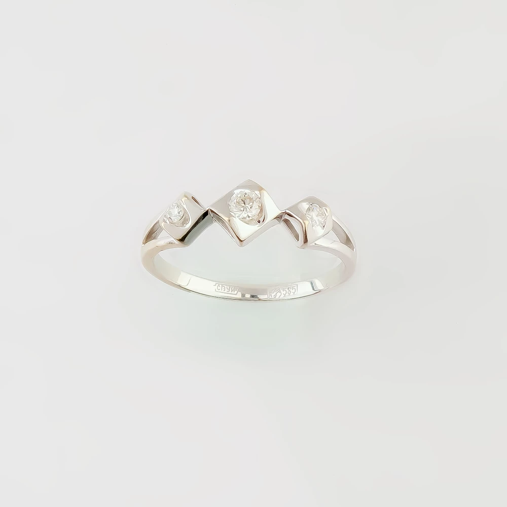 Кольцо с бриллиантом из белого золота 585 пробы