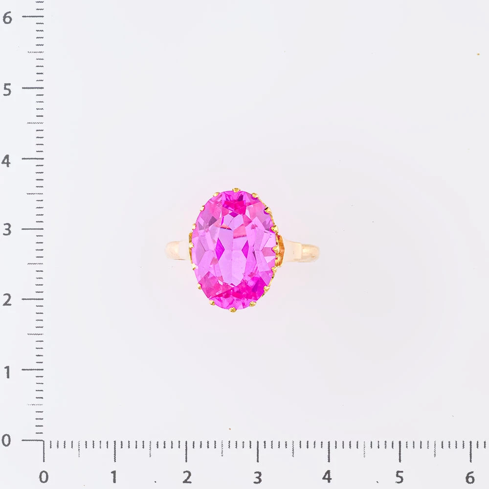 Кольцо с фианитом из красного золота 583 пробы