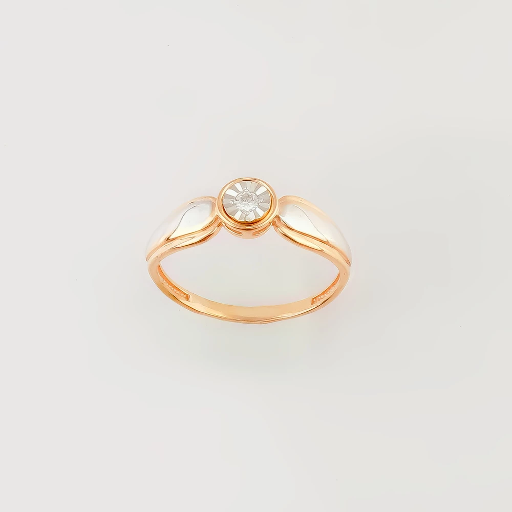 Кольцо с бриллиантом из красного золота 375 пробы