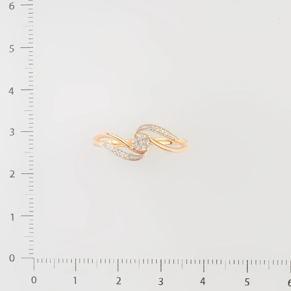 Кольцо с бриллиантом из красного золота 585 пробы