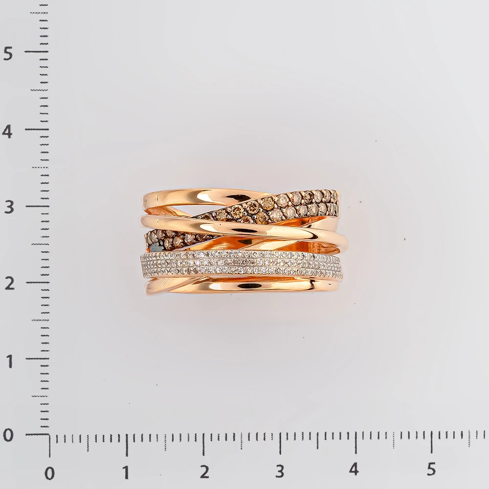 Кольцо с бриллиантом из красного золота 585 пробы