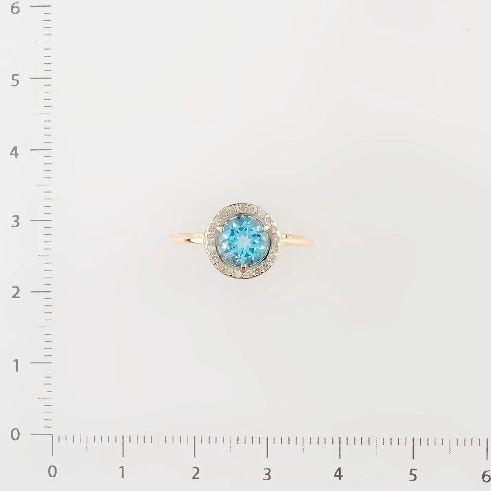 Кольцо с топазом из красного золота 585 пробы