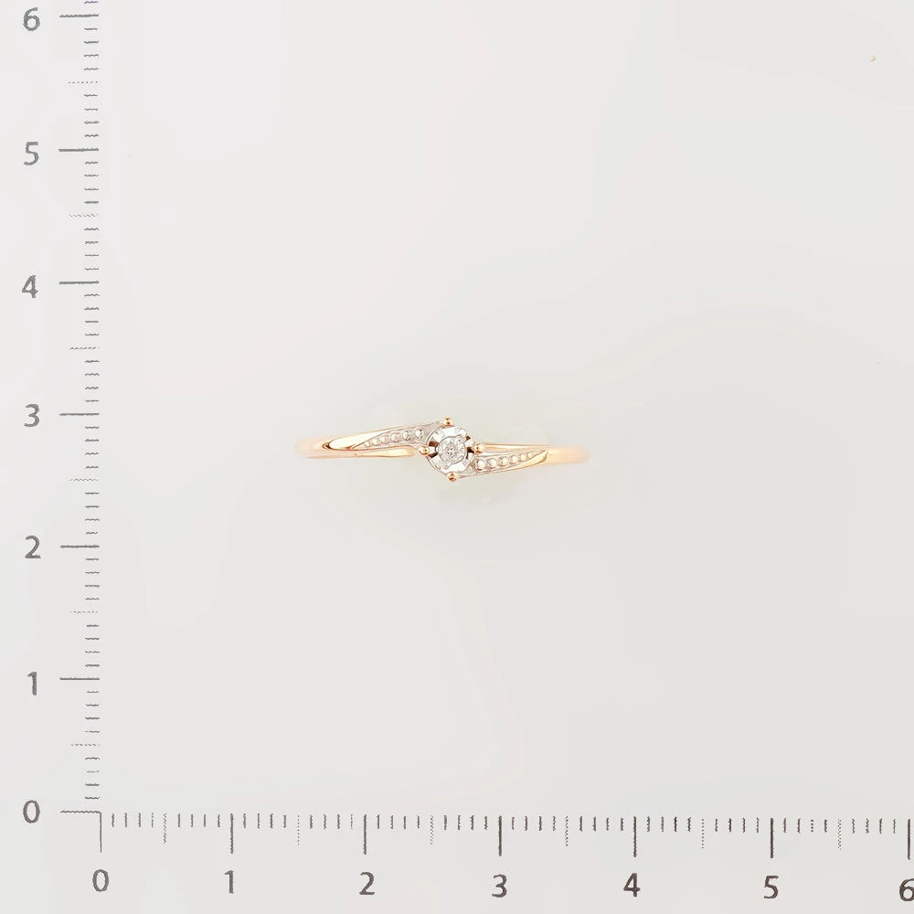 Кольцо с бриллиантом из красного золота 585 пробы