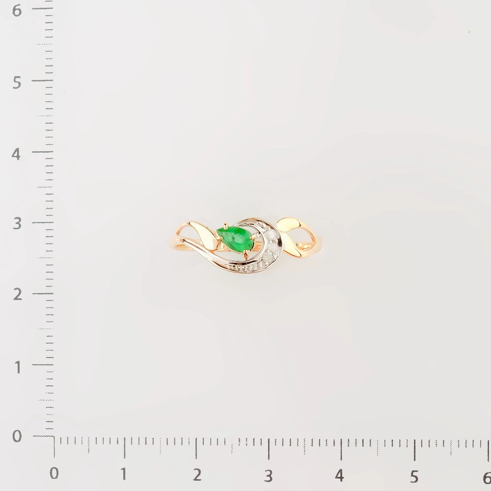 Кольцо с изумрудом из красного золота 585 пробы