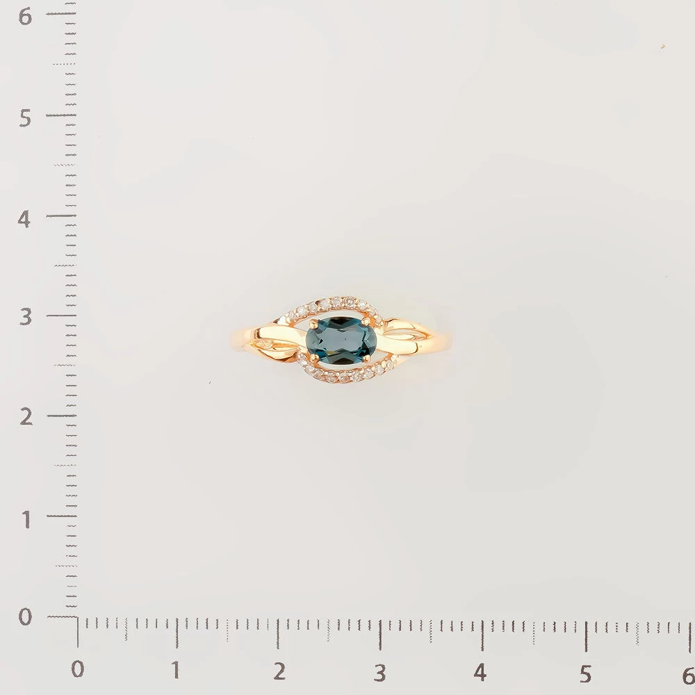 Кольцо с топазом лондон из красного золота 585 пробы