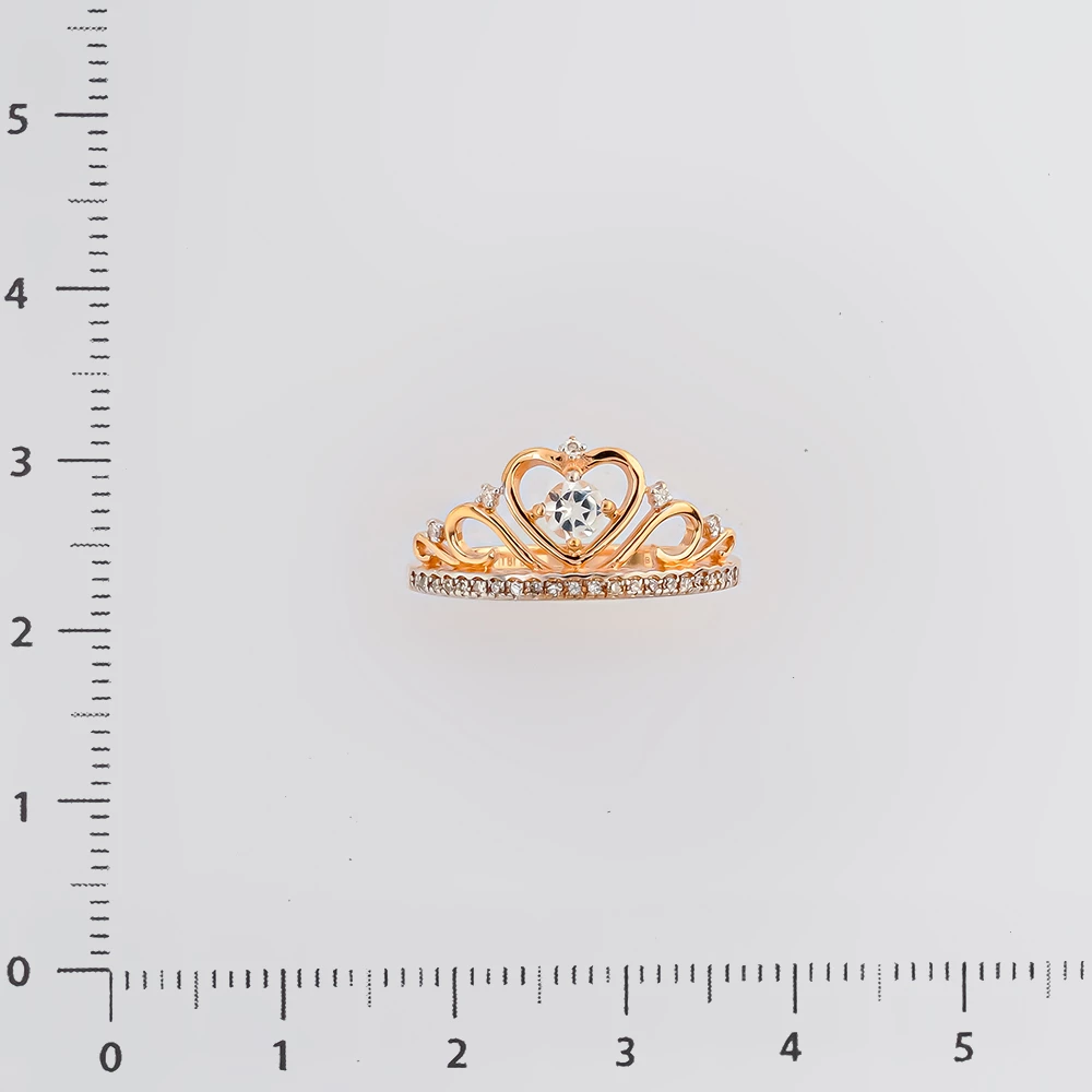 Кольцо с топазом из красного золота 585 пробы