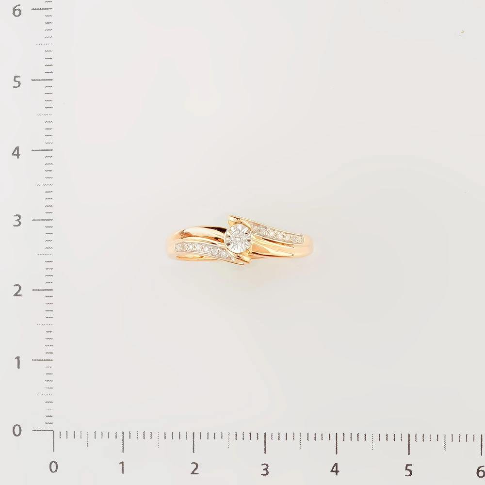 Кольцо с бриллиантом из красного золота 585 пробы