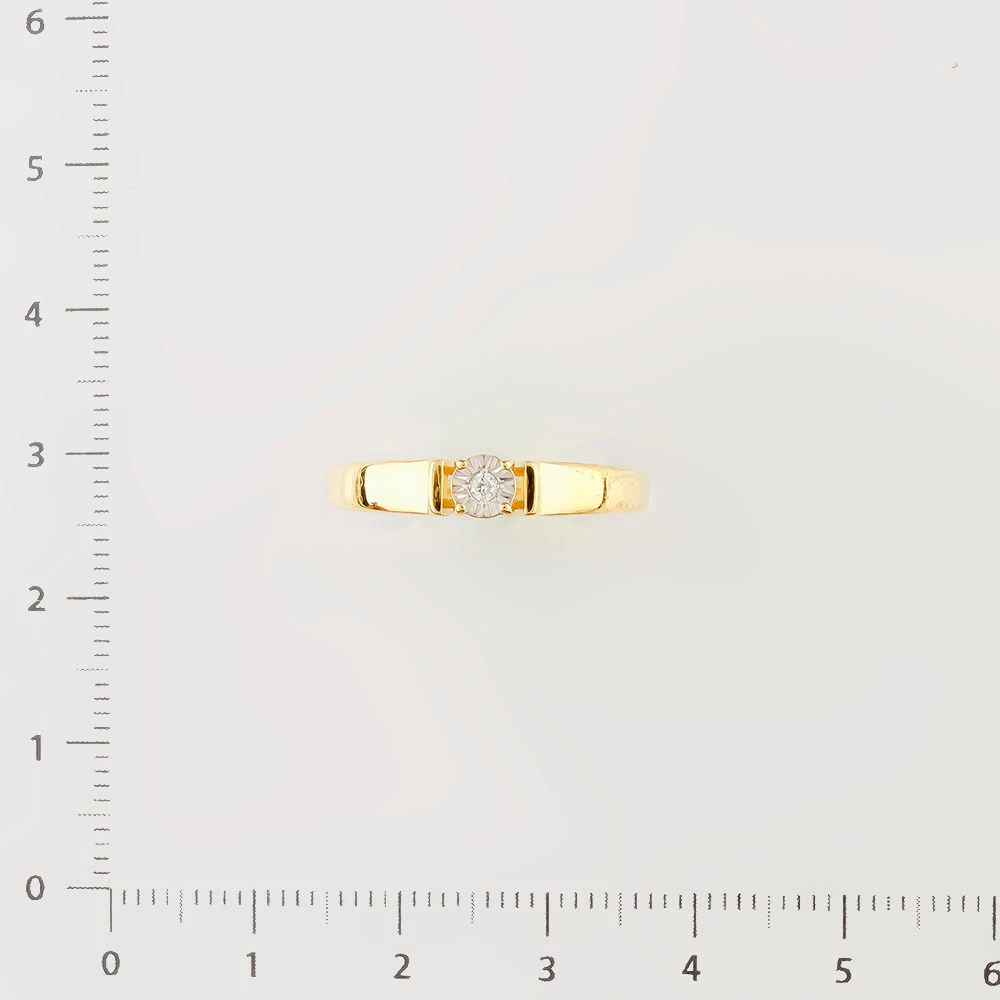 Кольцо с бриллиантом из желтого золота 585 пробы