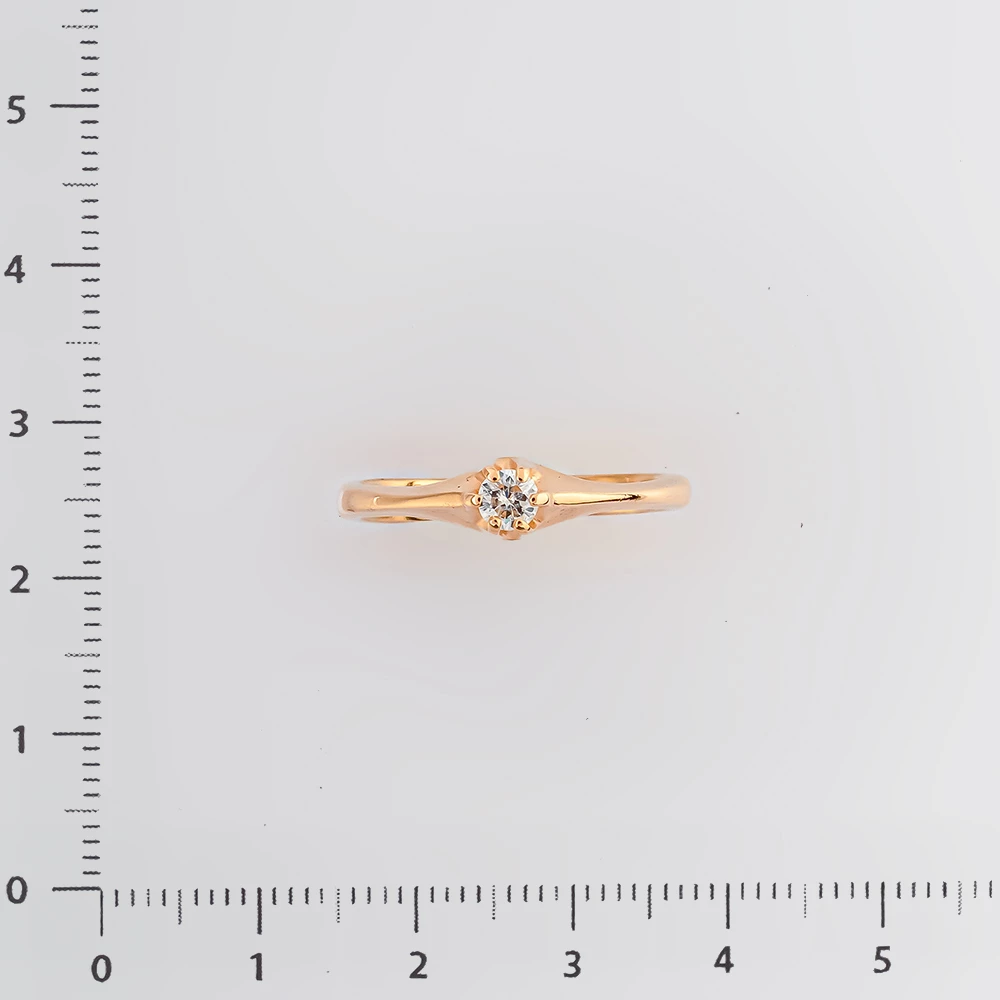 Кольцо с бриллиантом из красного золота 585 пробы