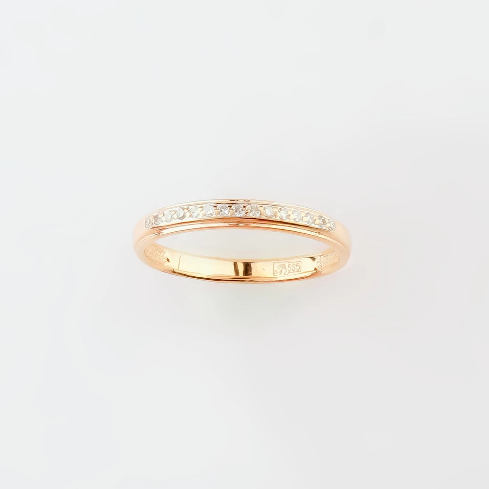 Кольцо с бриллиантом из красного золота 585 пробы